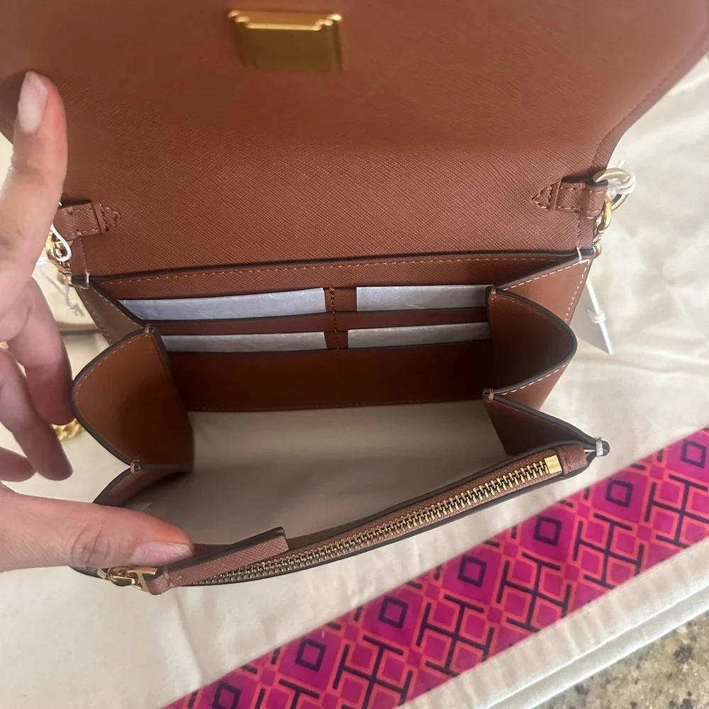 Tory Burch Emerson Chain Wallet Crossbody BEGE REA LOPARO205/498